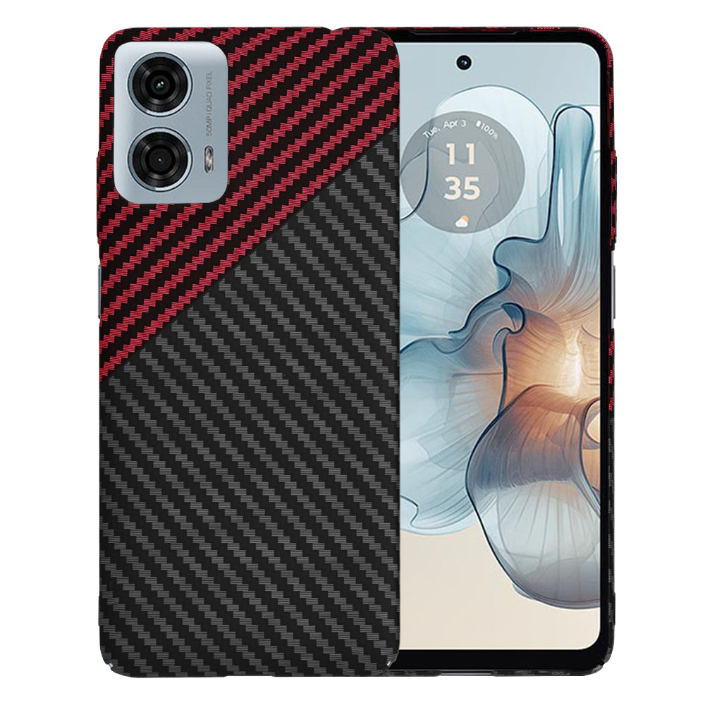 Ovitek za Motorola Moto G24 Power, Techsuit, Carbonite FiberShell, Črno Rdeč