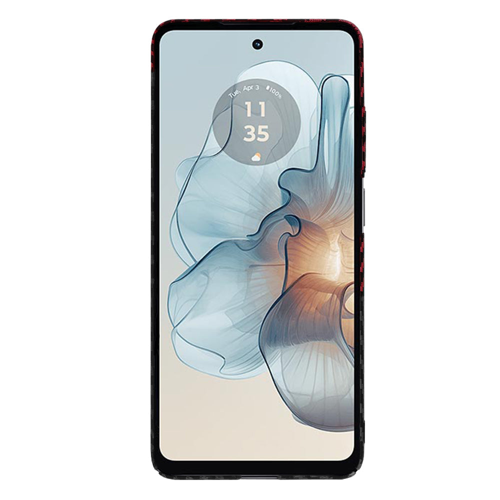 Ovitek za Motorola Moto G24 Power, Techsuit, Carbonite FiberShell, Črno Rdeč