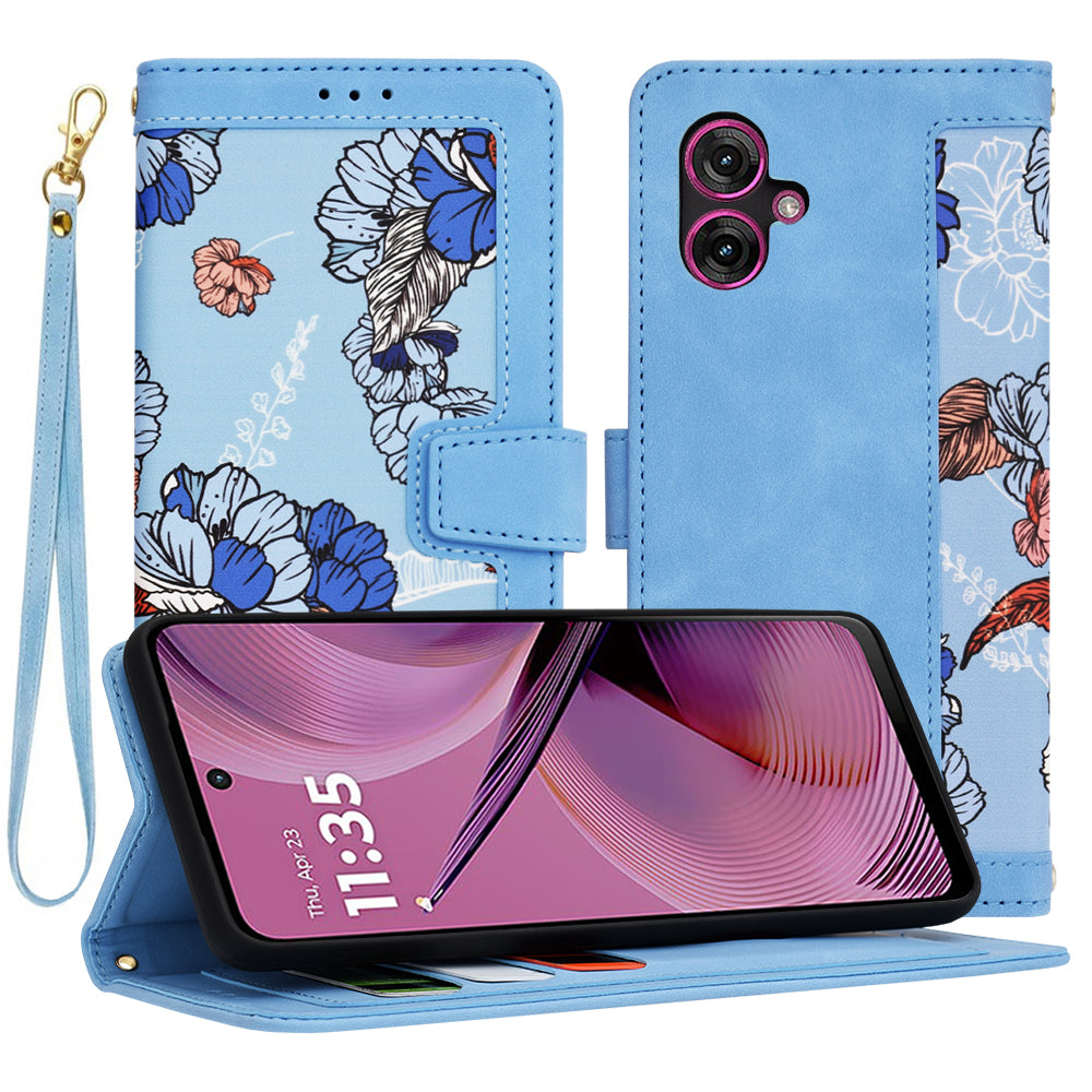 Ovitek za Motorola Moto G55, Techsuit, FlipCraft, modra