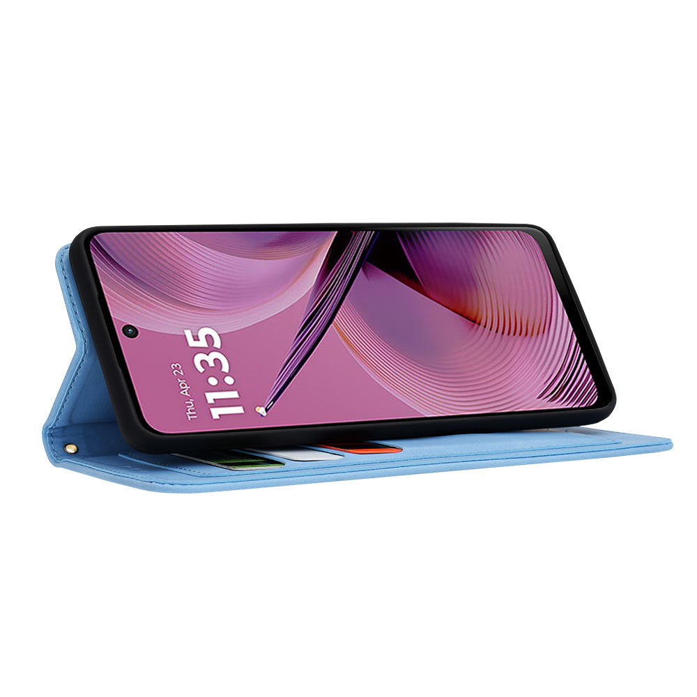 Ovitek za Motorola Moto G55, Techsuit, FlipCraft, modra