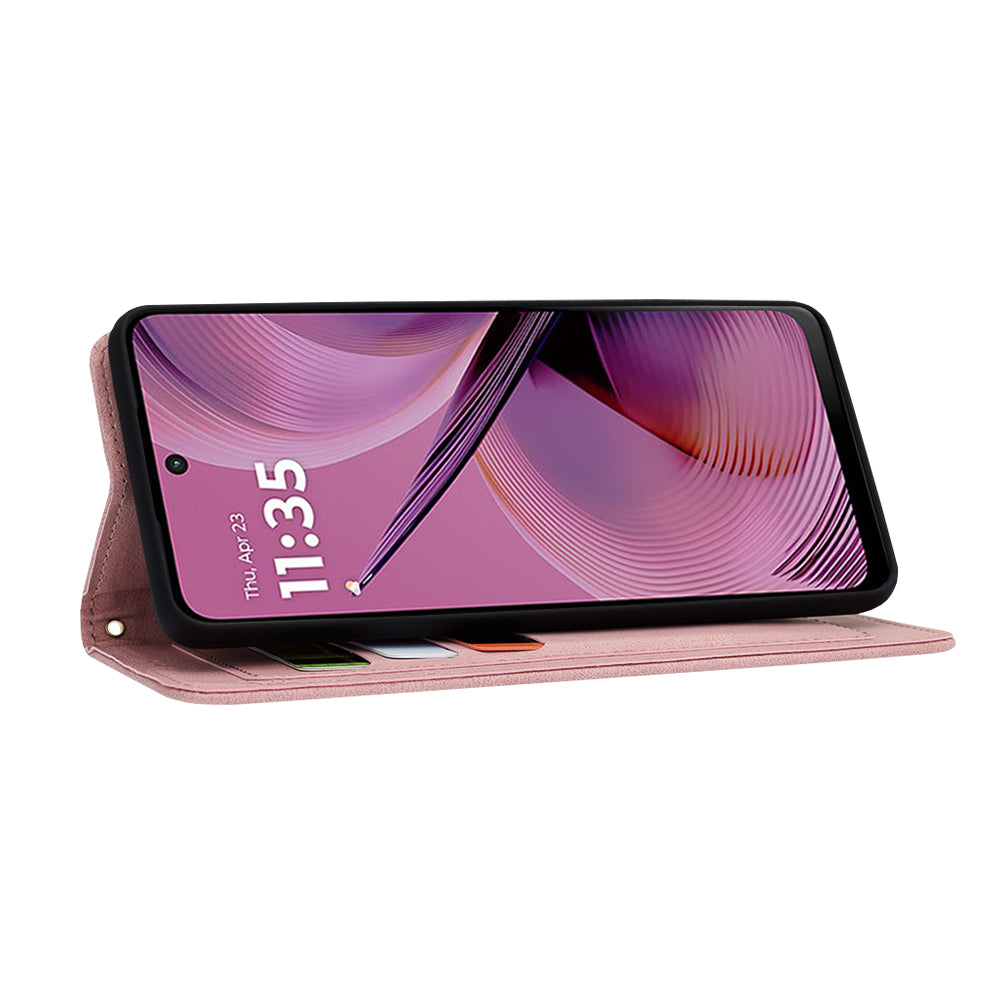 Ovitek za Motorola Moto G55, Techsuit, FlipCraft, roza
