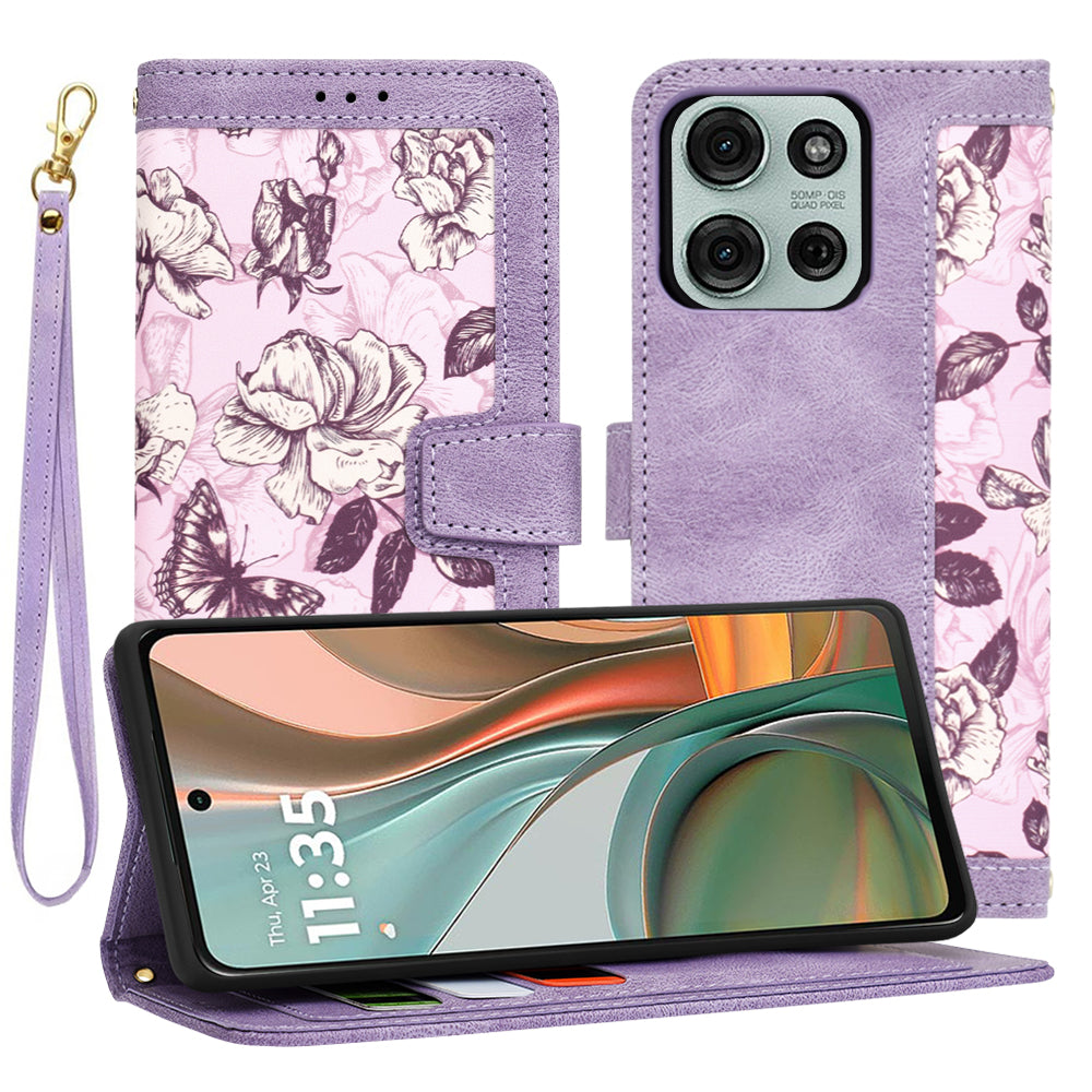 Ovitek za Motorola Moto G75, Techsuit, FlipCraft, Vijoličen