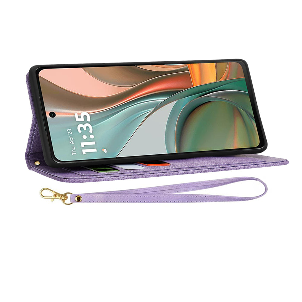 Ovitek za Motorola Moto G75, Techsuit, FlipCraft, Vijoličen