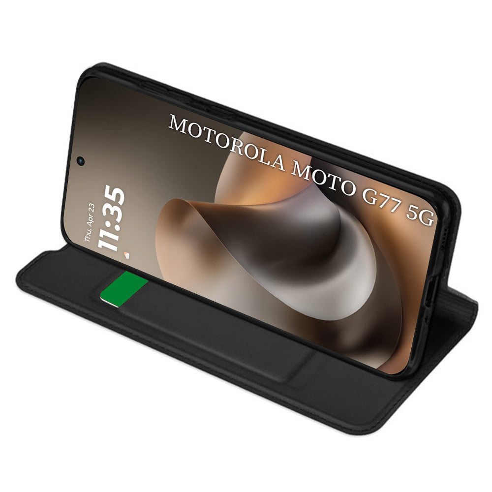 Ovitek za Motorola Moto G77 / G67, Techsuit, Magskin Book, črn
