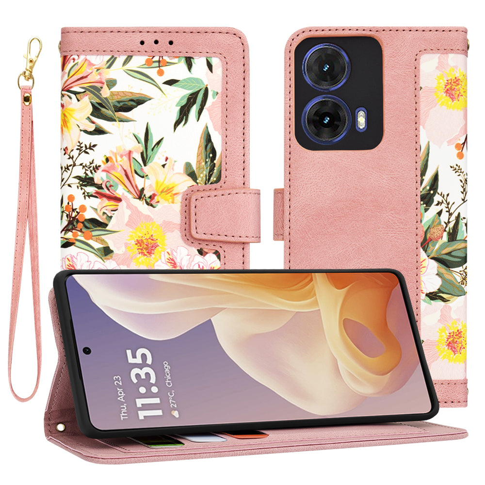Ovitek za Motorola Moto G85, Techsuit, FlipCraft, Roza