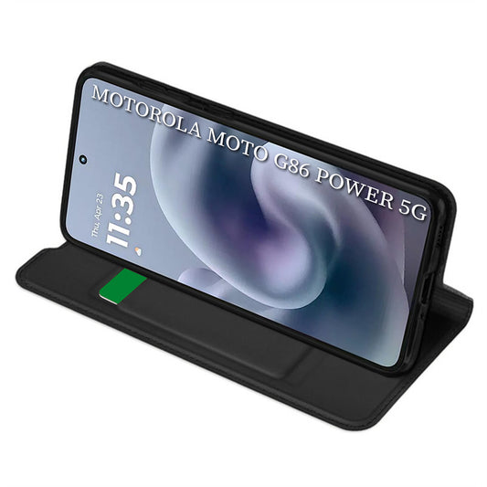 Ovitek za Motorola Moto G86 Power, Techsuit, Magskin Book, črn