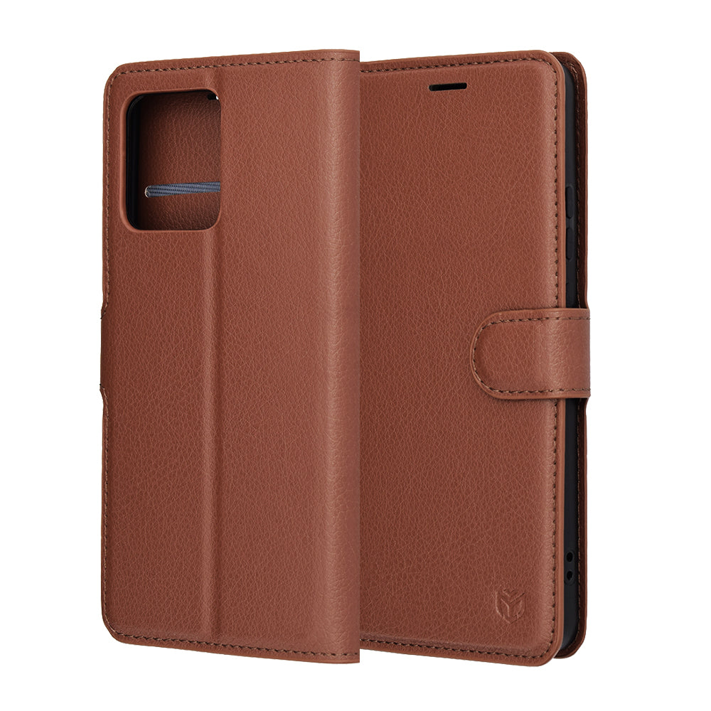 Ovitek za Motorola Moto G86, Techsuit, Leather Folio, rjava