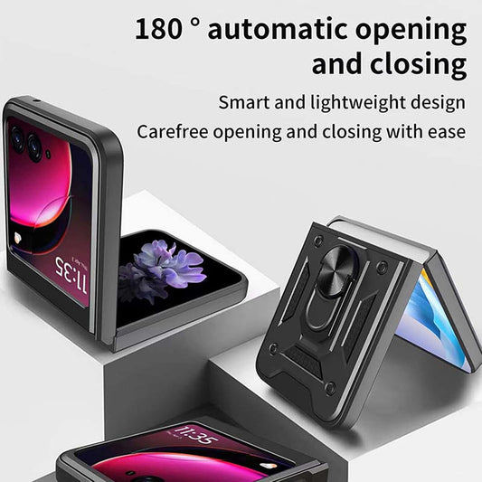 Ovitek za Motorola Razr 50 Ultra, Techsuit, CamShield, Črn