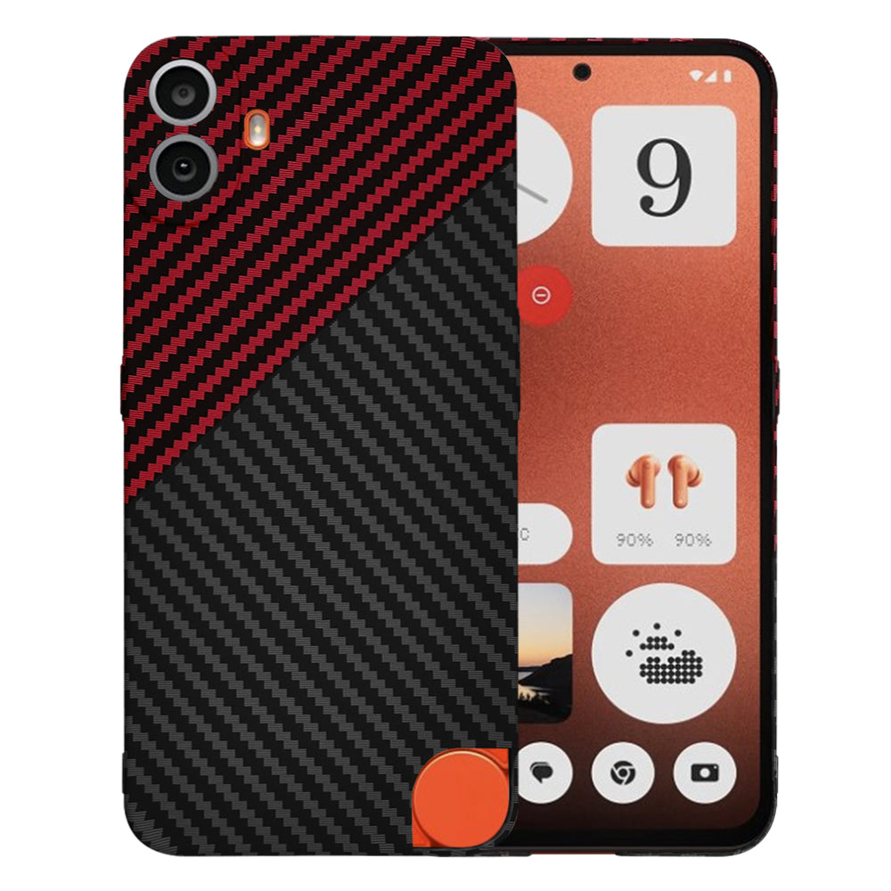 Ovitek za Nothing CMF Phone 1, Techsuit, Carbonite FiberShell, Črno Rdeč