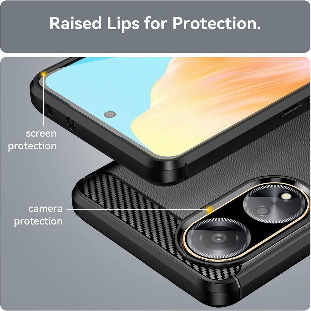 Ovitek za Oppo A98, Techsuit, Karbon, Črn