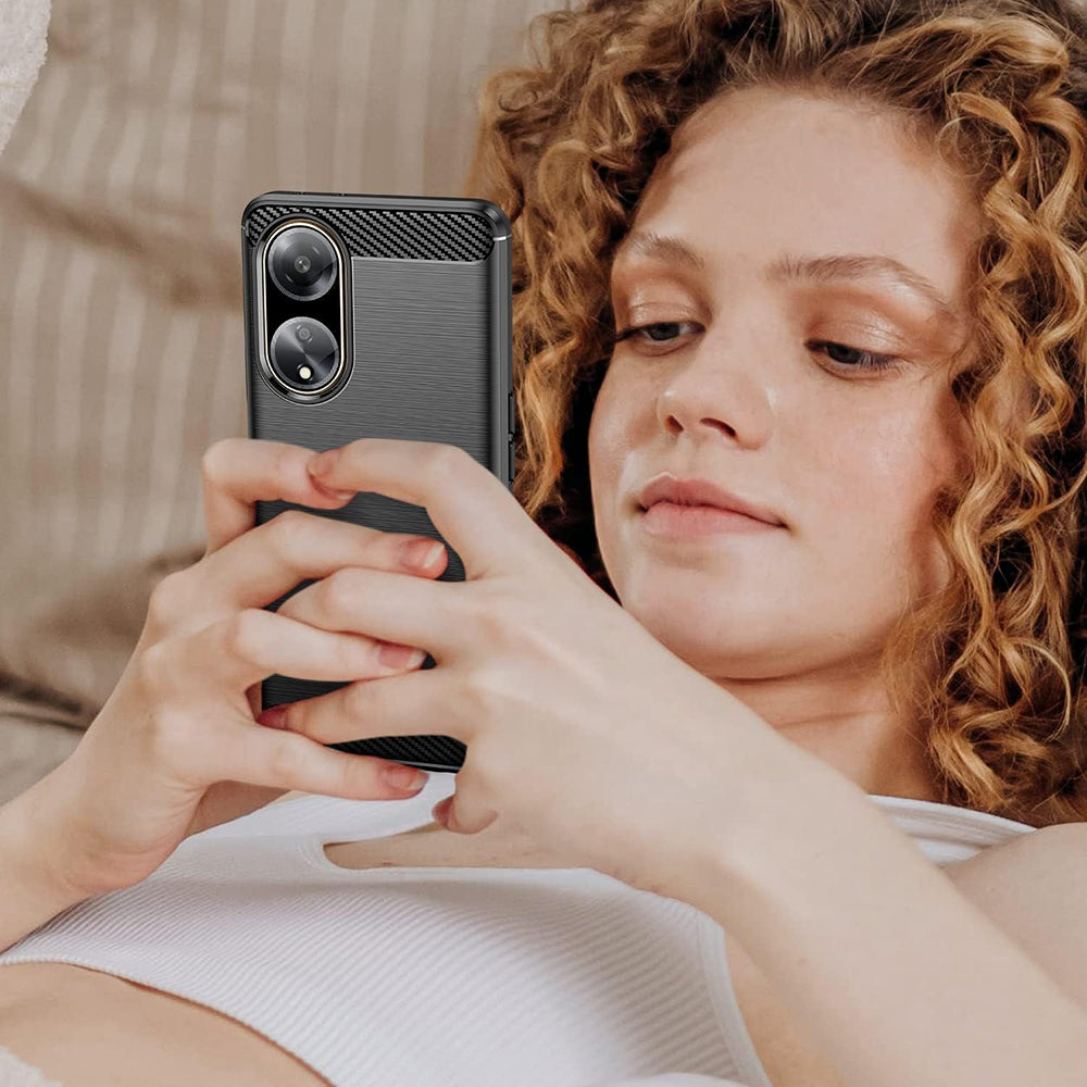 Ovitek za Oppo A98, Techsuit, Karbon, Črn