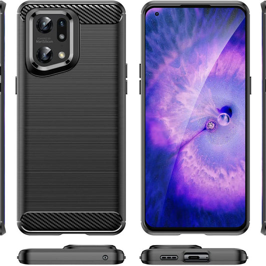 Ovitek za Oppo Find X5 Pro, Techsuit, Carbon, Črn