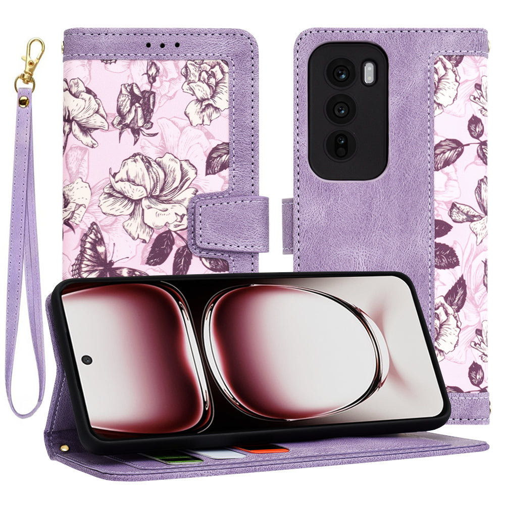 Ovitek za Oppo Reno12 Pro, Techsuit, FlipCraft, vijoličen