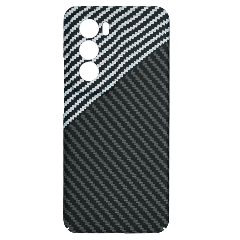 Ovitek za Oppo Reno12, Techsuit, Carbonite FiberShell, Črno Siva