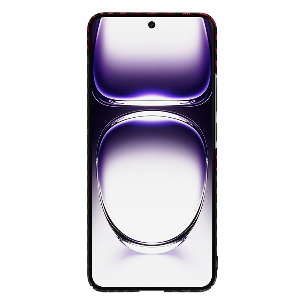 Ovitek za Oppo Reno12, Techsuit, Carbonite FiberShell, Črno Rdeč