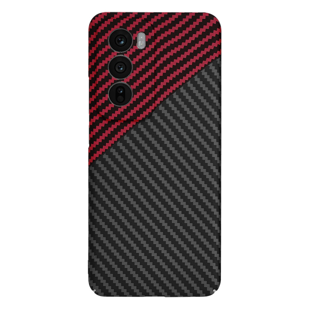 Ovitek za Oppo Reno12, Techsuit, Carbonite FiberShell, Črno Rdeč