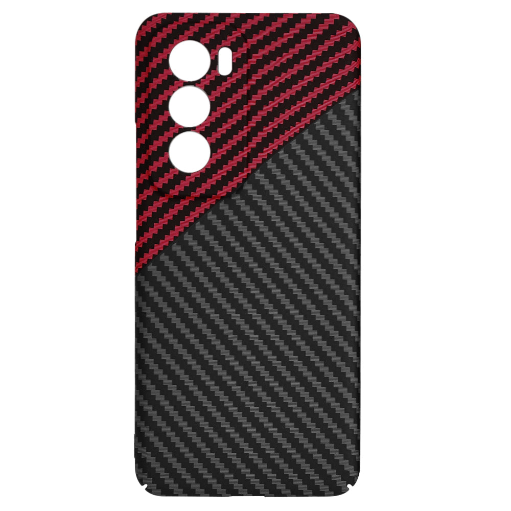 Ovitek za Oppo Reno12, Techsuit, Carbonite FiberShell, Črno Rdeč