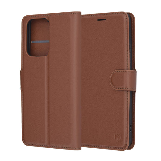 Ovitek za Oppo Reno13 FS 5G / Reno13 F 4G / Reno13 F, Techsuit, usnjen folio, rjav