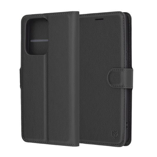 Ovitek za Oppo Reno13 FS 5G / Reno13 F 4G / Reno13 F, Techsuit, usnjen folio, črn