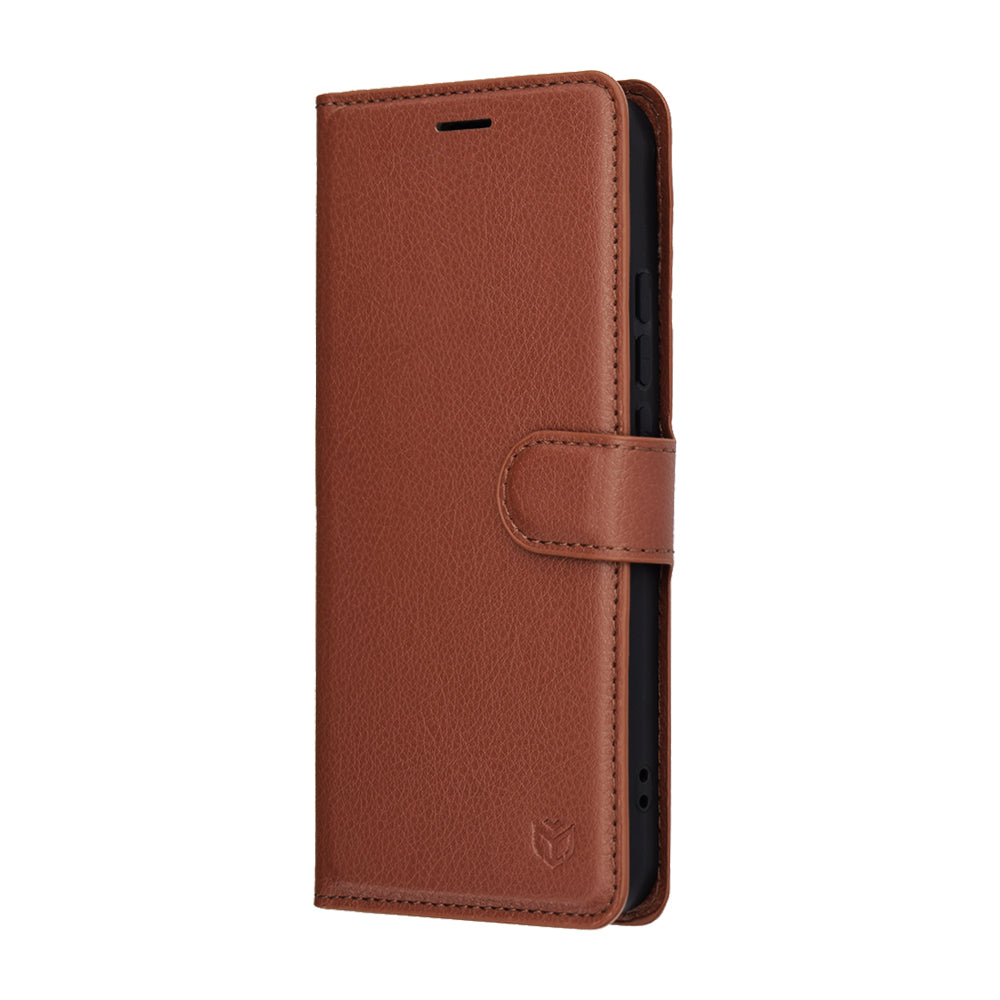 Ovitek za Oppo Reno14, Techsuit, Leather Folio, rjava
