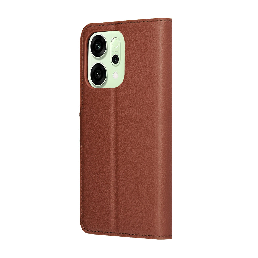 Ovitek za Oppo Reno14, Techsuit, Leather Folio, rjava