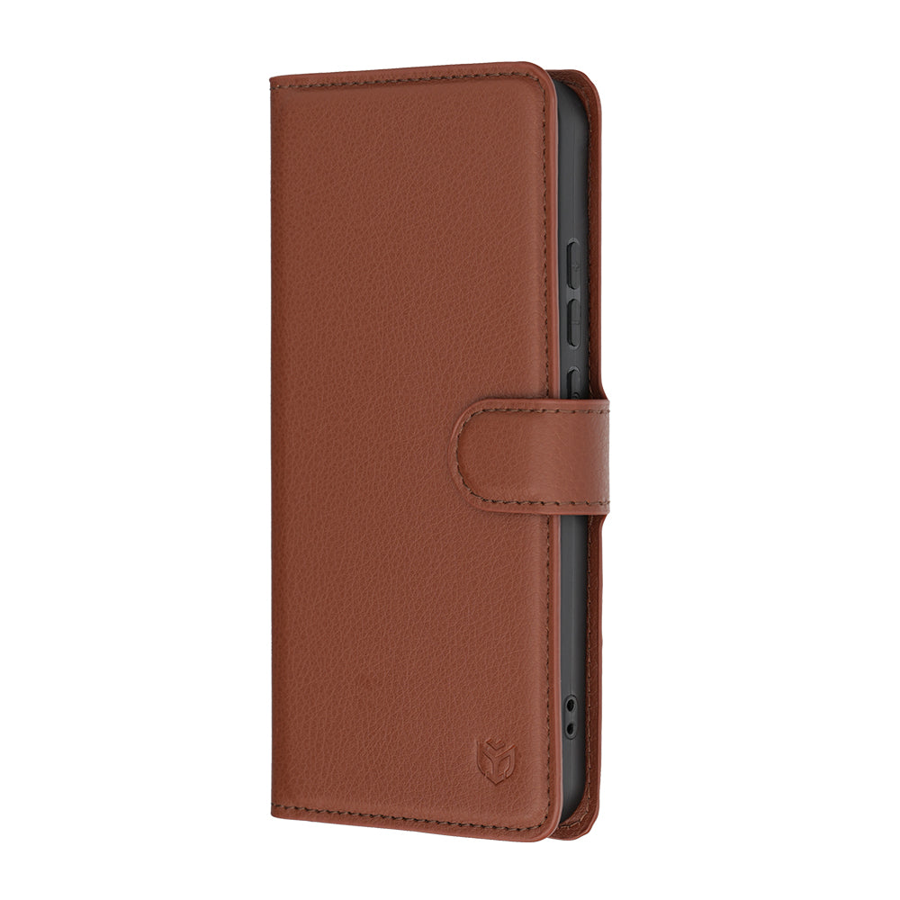 Ovitek za Oppo Reno16 F / Reno16 FS, Techsuit, usnjeni folio, rjav