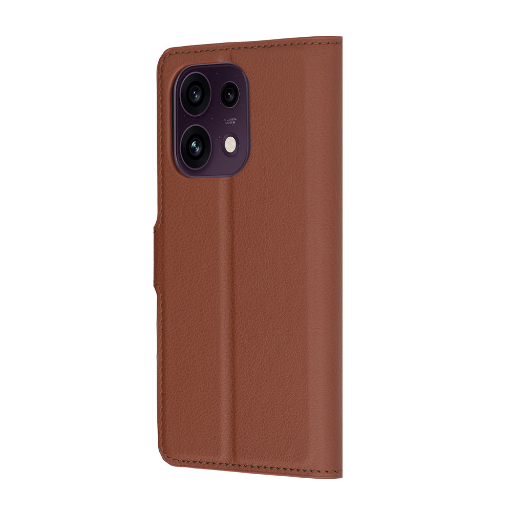 Ovitek za Oppo Reno16 F / Reno16 FS, Techsuit, usnjeni folio, rjav
