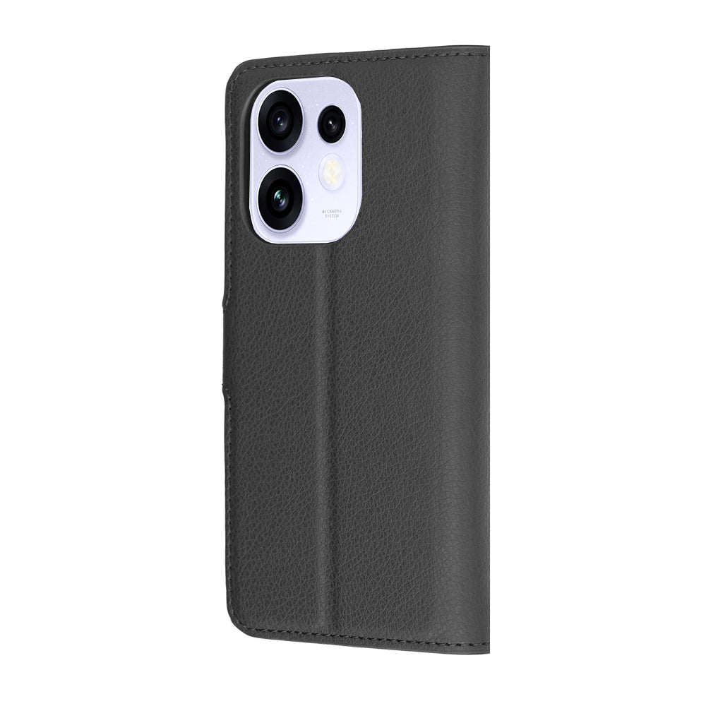 Ovitek za Oppo Reno16 / Reno16 Pro, Techsuit, usnjeni folio, črn