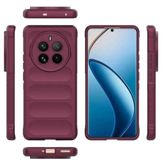 Ovitek za Realme 12 Pro / 12 Pro+, Techsuit, Magic Shield, Vijolično rdeča