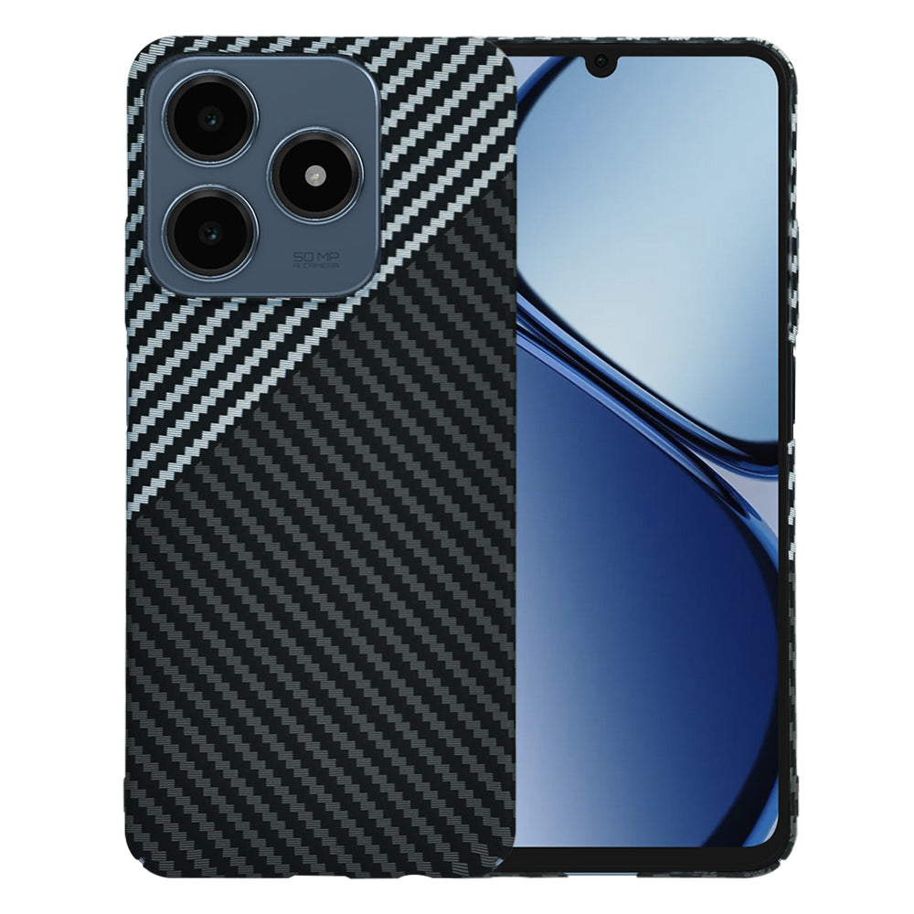 Ovitek za Realme C63 / C61, Techsuit, Carbonite FiberShell, Črno Siva