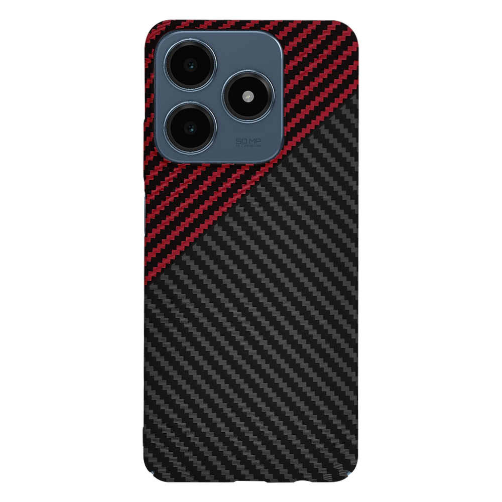 Ovitek za Realme C63 / C61, Techsuit, Carbonite FiberShell, Črno Rdeč