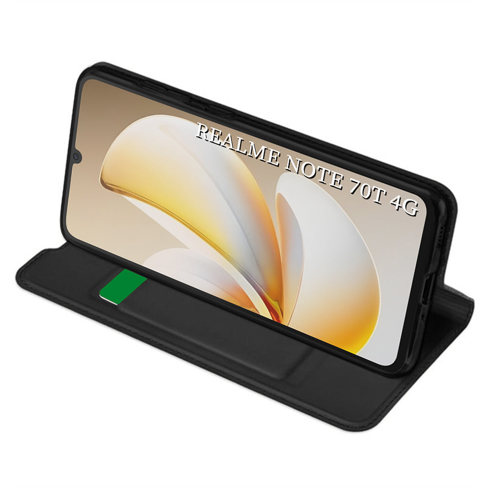 Ovitek za Realme Note 70T, Techsuit, Magskin Book, Črna