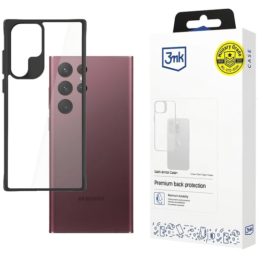 Ohišje za Samsung Galaxy S22 Ultra 5G S908, 3MK, Satin Armor Case+, prozorno