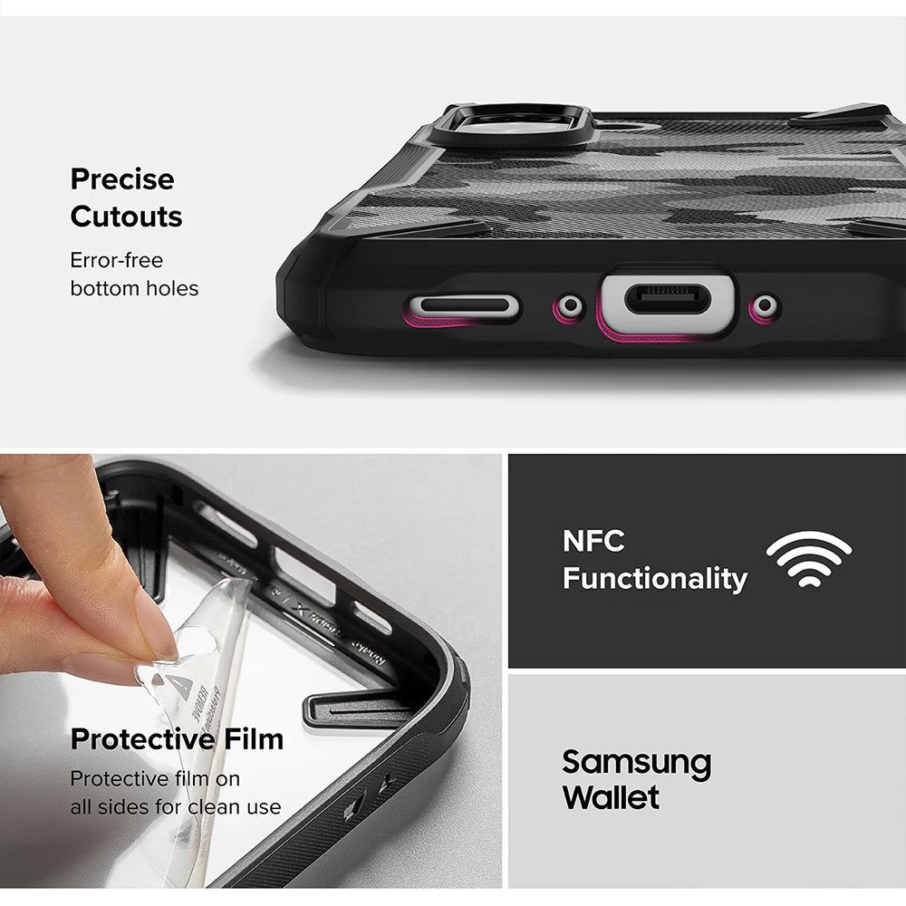 Ovitek za Samsung Galaxy A56 A566 / A36 A366, Ringke, Fusion X Camo, črn