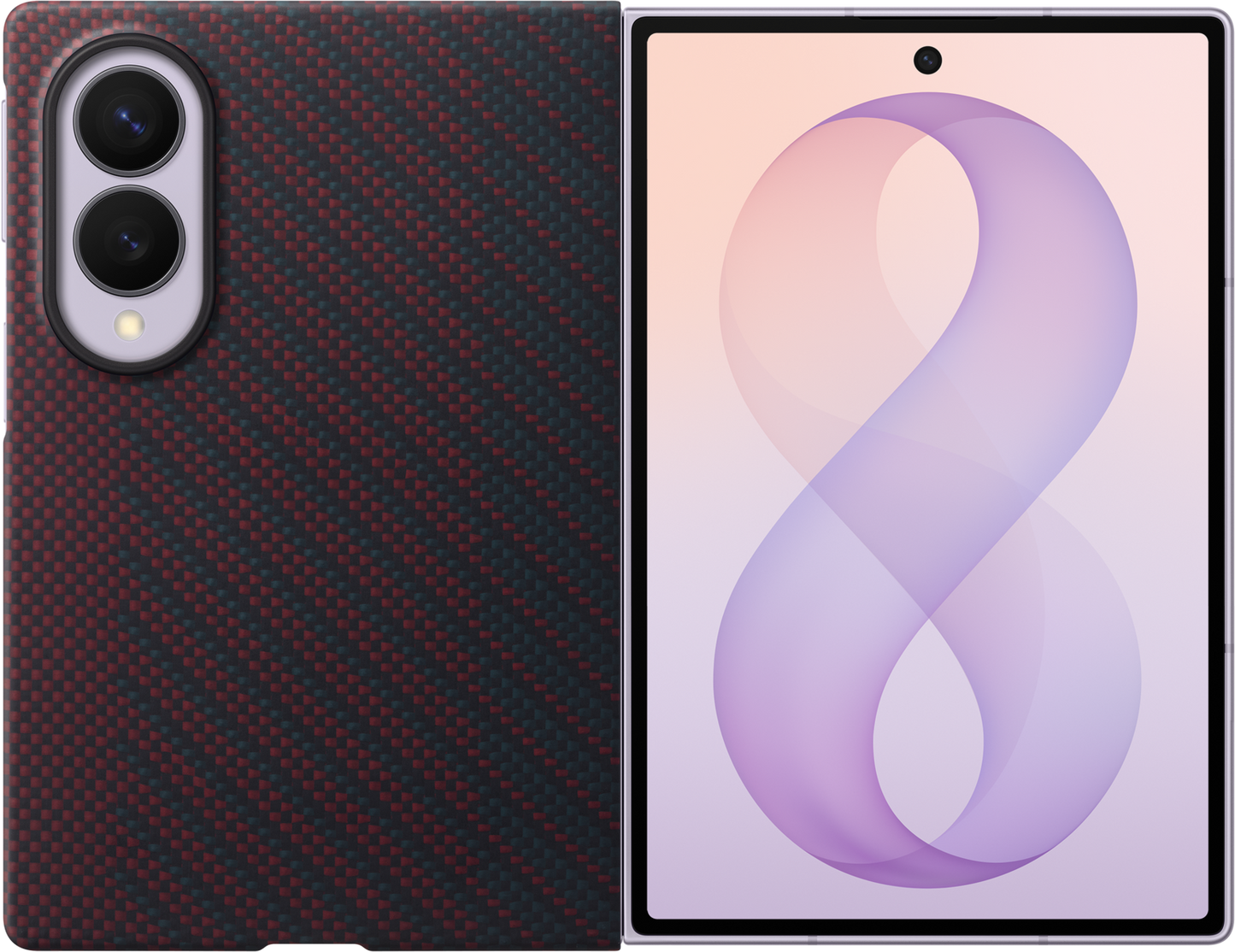 Ovitek za Samsung Galaxy Z Fold8 F971, Carbon Magnet Case, Rdeča EF-KF971SREGWW