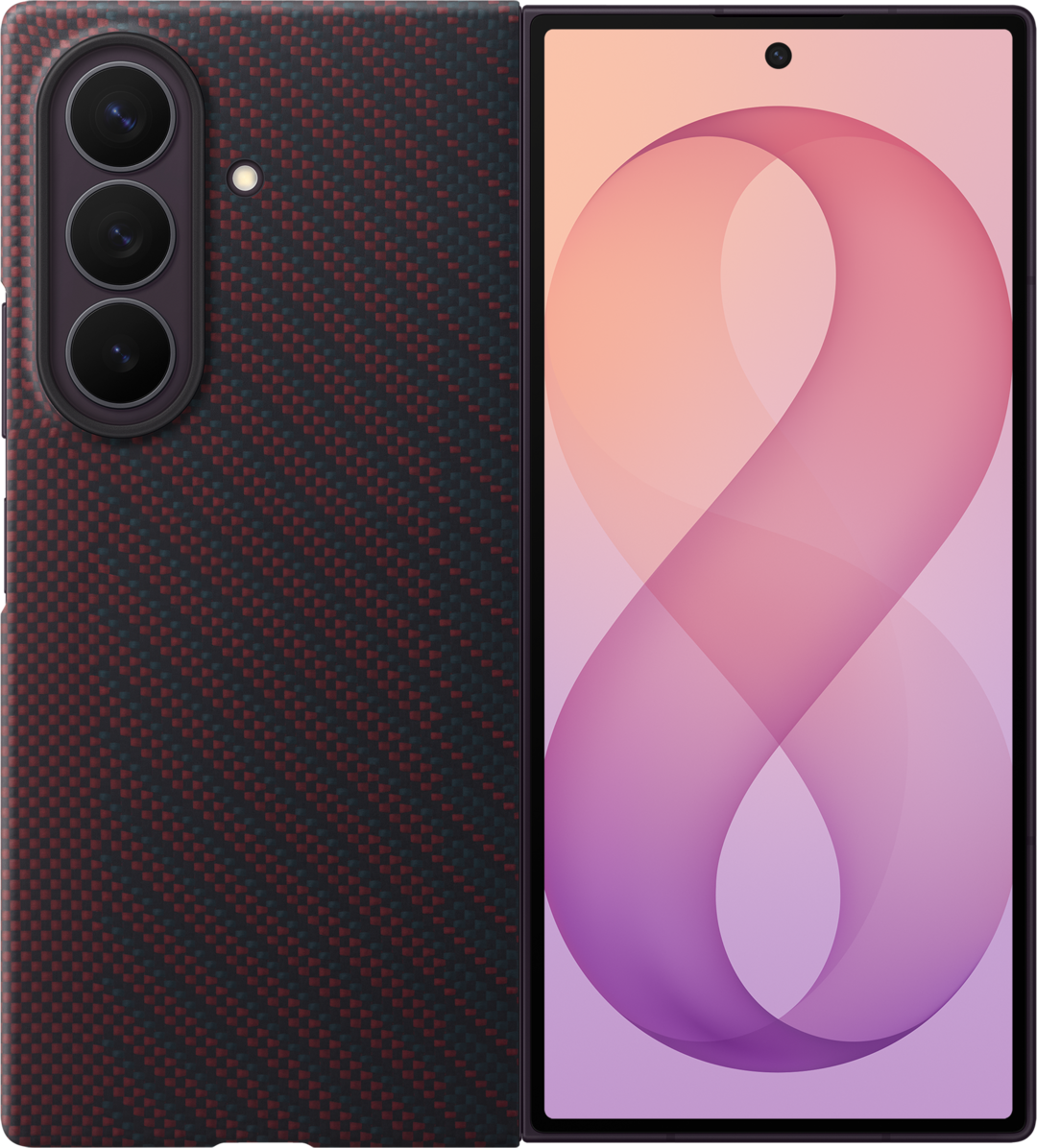 Ovitek za Samsung Galaxy Z Fold8 Ultra F976, Carbon Magnet Case, Rdeča EF-KF976SREGWW