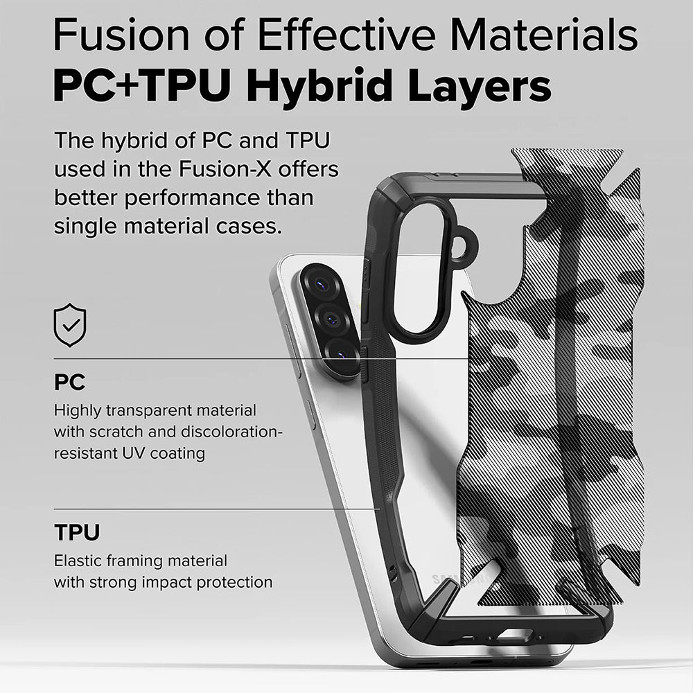 Ovitek za Samsung Galaxy A56 A566 / A36 A366, Ringke, Fusion X Camo, črn