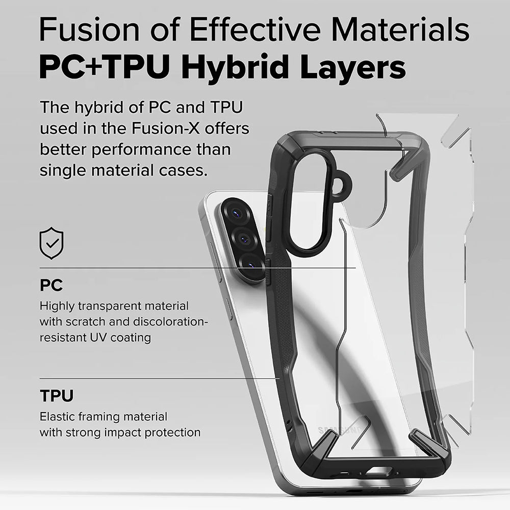 Ovitek za Samsung Galaxy A56 A566 / A36 A366, Ringke, Fusion X, Črn