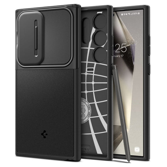 Ovitek za Samsung Galaxy S24 Ultra S928, Spigen, OPTIK ARMOR, Črn ACS07313
