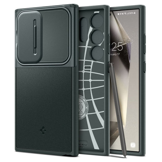 Ohišje za Samsung Galaxy S24 Ultra S928, Spigen, OPTIK ARMOR, zeleno ACS07314