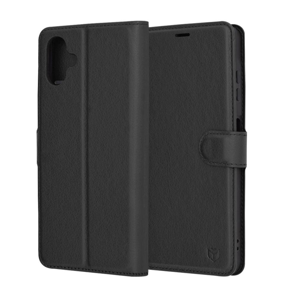 Ovitek za Samsung Galaxy A06 A065, Techsuit, usnjeni folio, črn