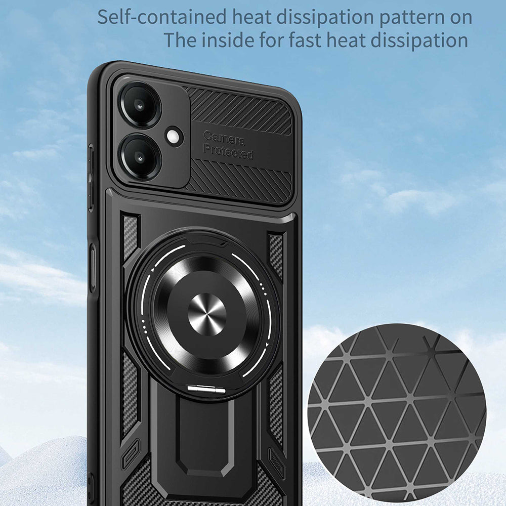 Ovitek za Samsung Galaxy A07 4G A075, Techsuit, RuggedCam, Črn