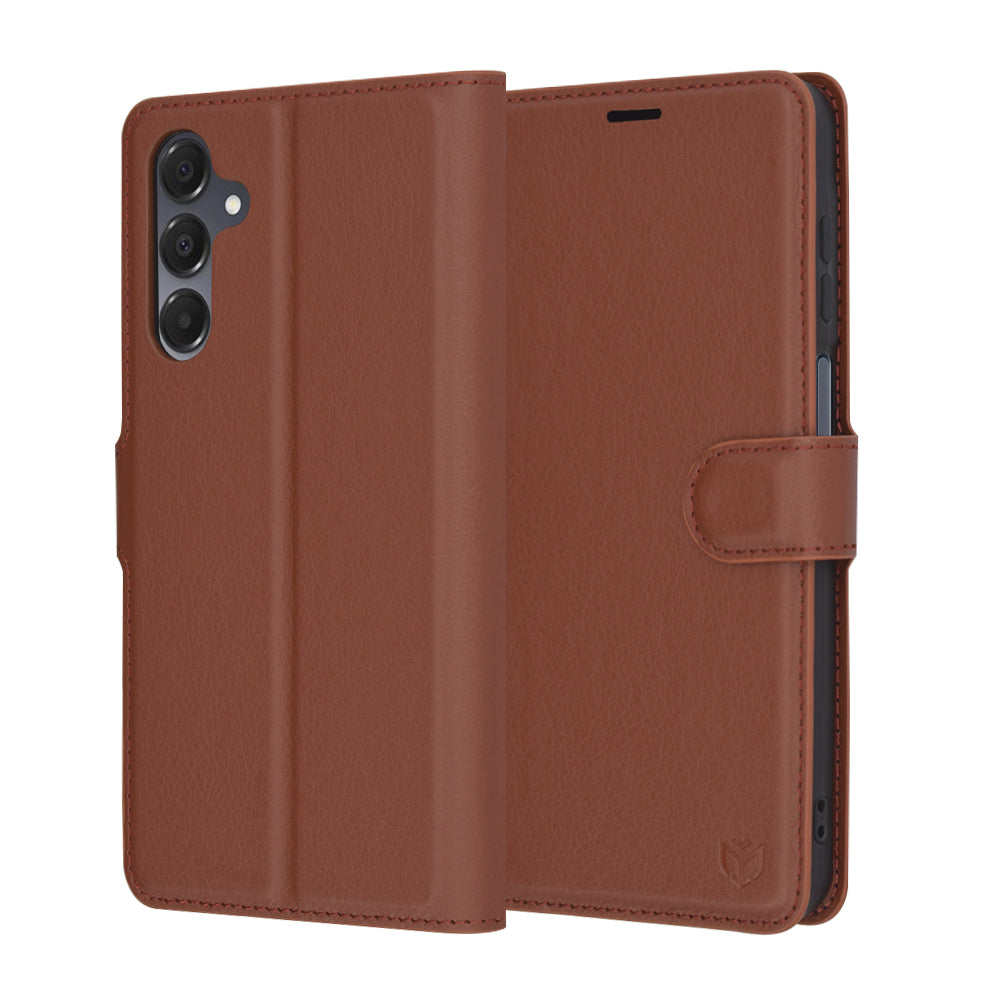 Ovitek za Samsung Galaxy A16 5G A166 / A16 4G A165, Techsuit, usnjen folio, rjav