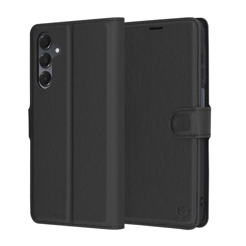 Ovitek za Samsung Galaxy A16 5G A166 / A16 4G A165, Techsuit, usnjen folio, črn