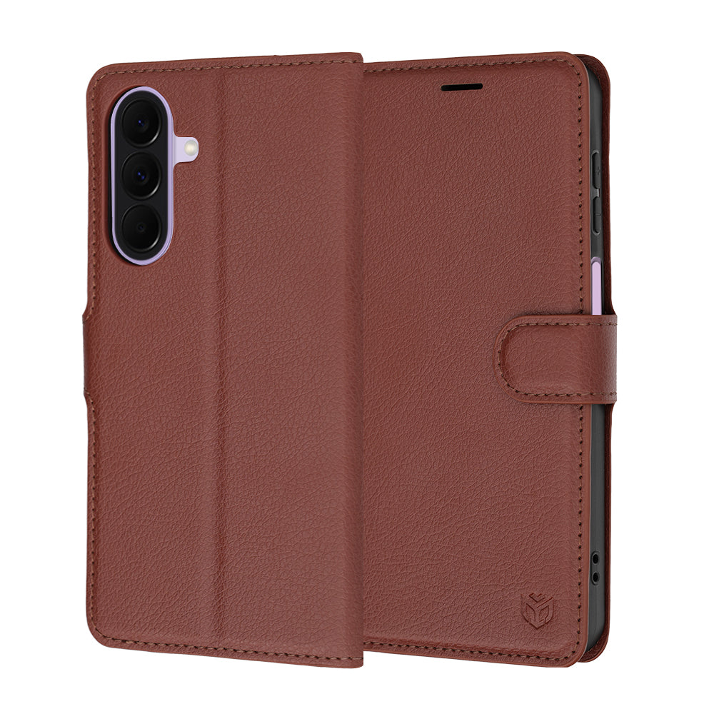 Ovitek za Samsung Galaxy A27 5G, Techsuit, usnjeni folio, rjav
