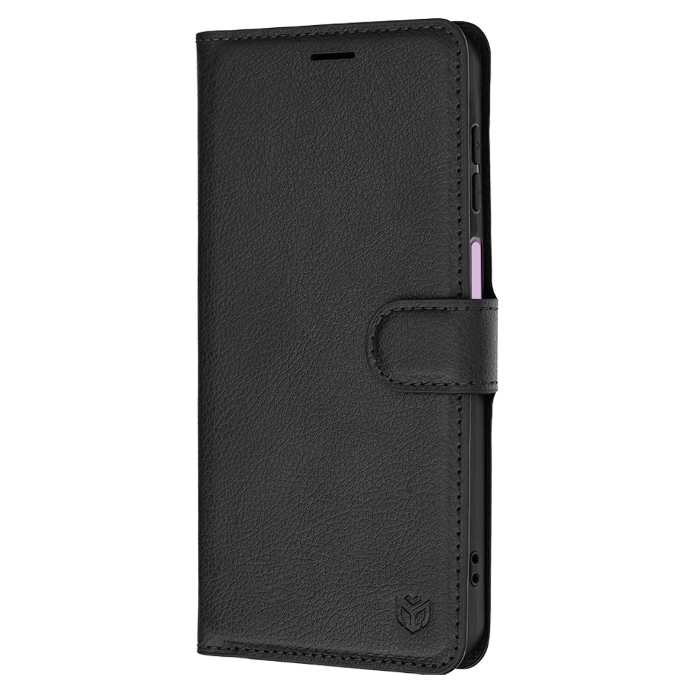 Ovitek za Samsung Galaxy A27 5G, Techsuit, usnjen folio, črn