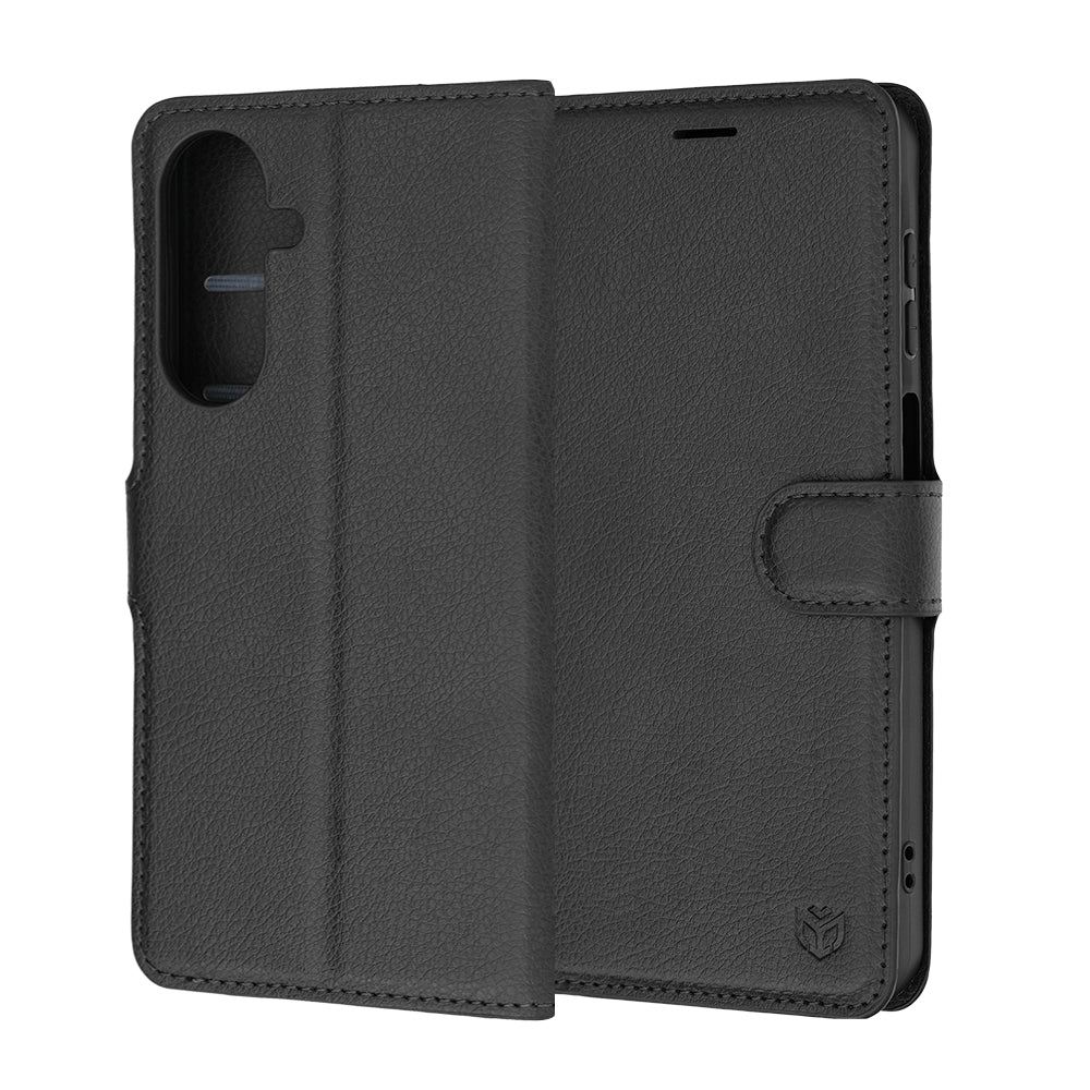 Ovitek za Samsung Galaxy A27 5G, Techsuit, usnjen folio, črn