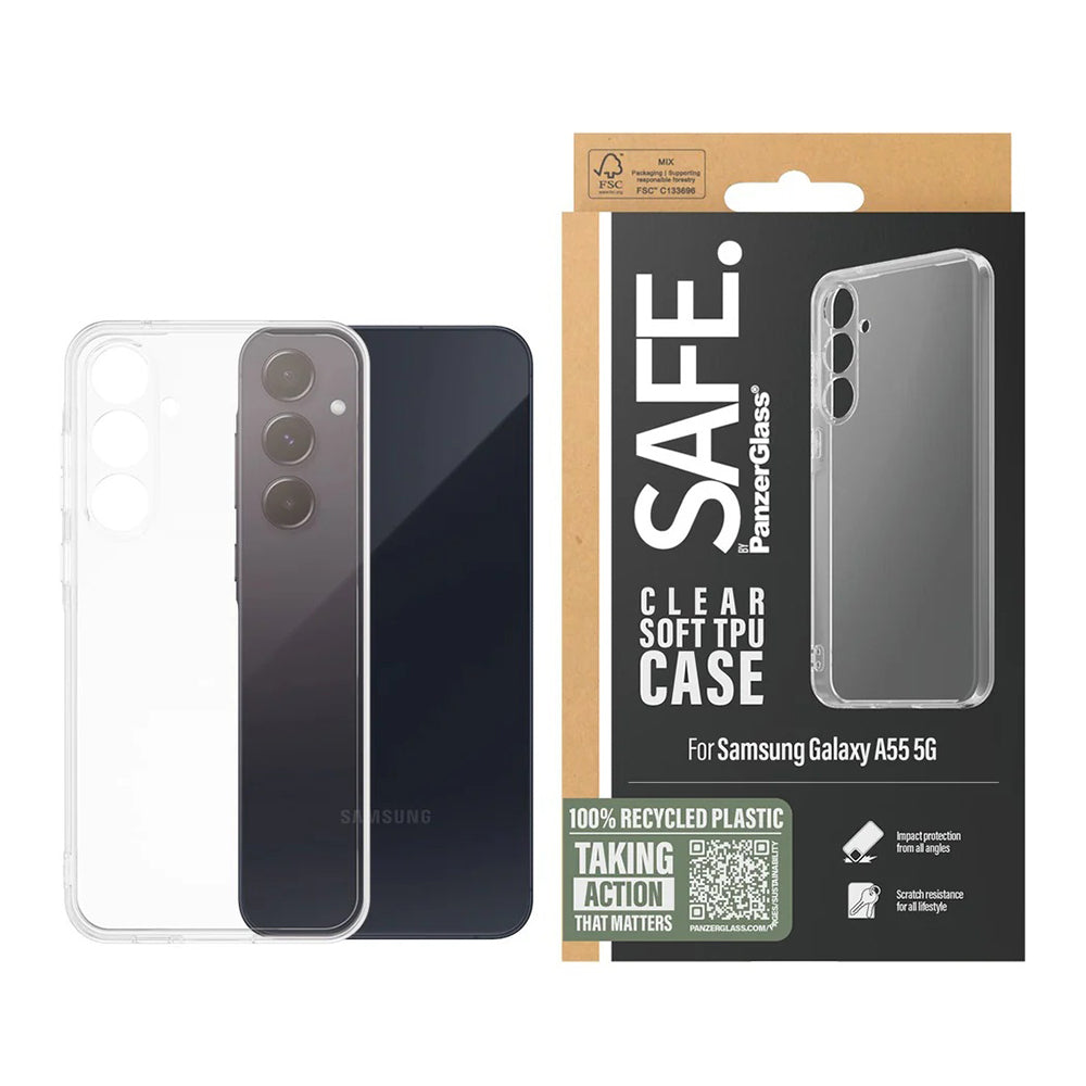 Ovitek za Samsung Galaxy A55 5G A556, PanzerGlass, Safe., Prozoren
