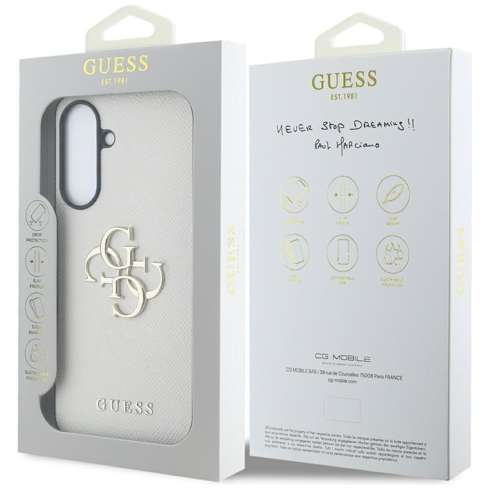 Ovitek za Samsung Galaxy A56 A566, Guess, 4G Grained Big and Classic Logo, Bež
