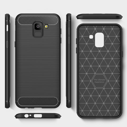 Ovitek za Samsung Galaxy J6 J600, Techsuit, Karbon, Črn